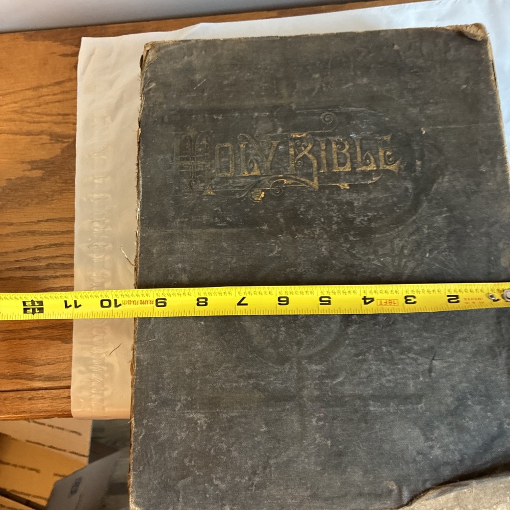 Antique 1892 Holy Bible By T.J. Gattis And Son, Durham, North Carolina - Picture 3 of 16